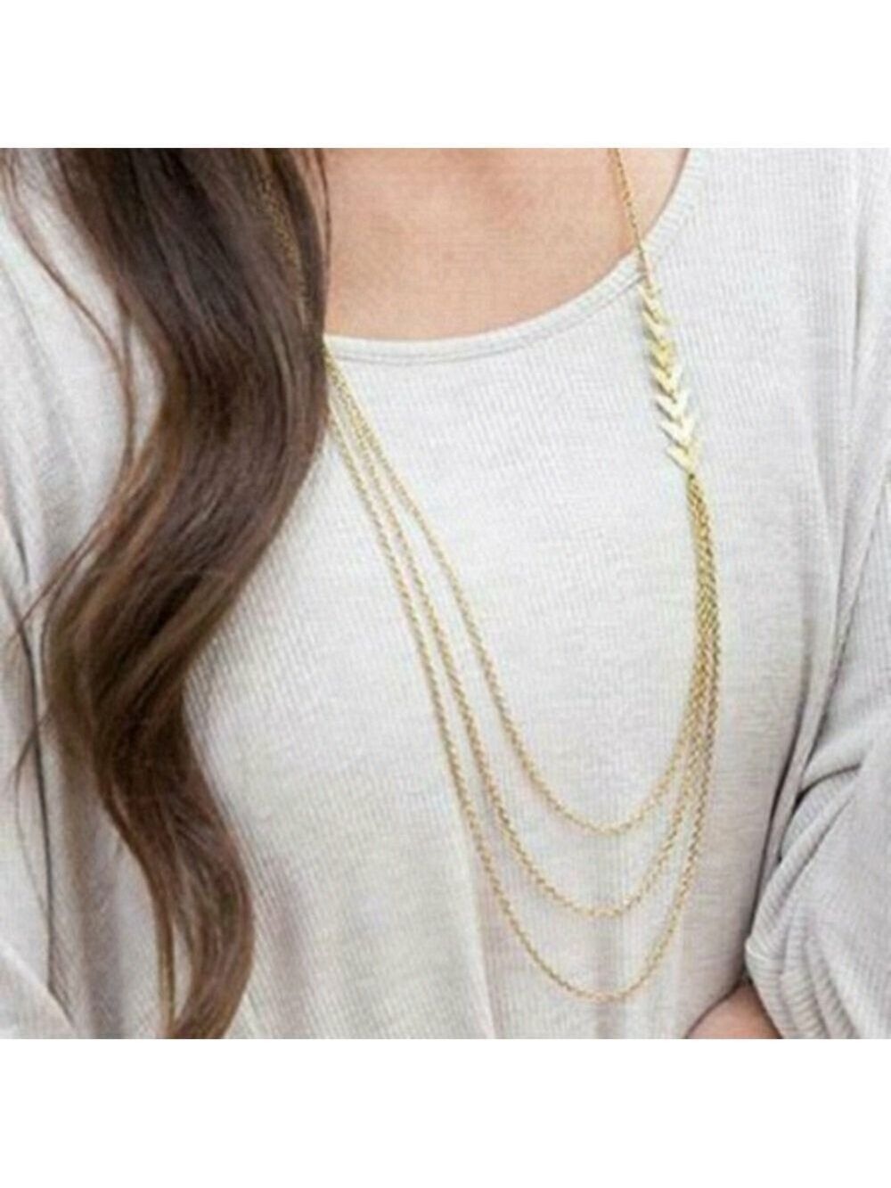 Handmade Vale Necklace Brass Tone